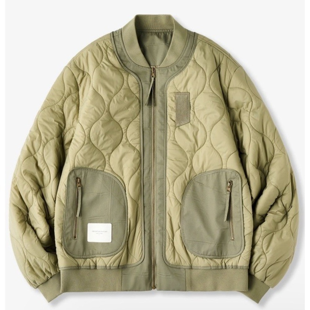 Winter Men Baseball Collar Quilted Bomber Padded XL Flight Jacket - Picture 1 of 15